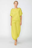 Avocado Shoulder Button Detail Dolman Top