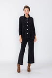 Black Contrast Top Stitch Detail Jacket