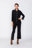 Black Contrast Top Stitch Detail Jacket