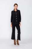 Black Contrast Top Stitch Detail Jacket