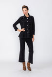 Black Contrast Top Stitch Detail Jacket