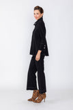 Black Contrast Top Stitch Detail Jacket