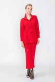 Red Contrast Top Stitch Detail Jacket