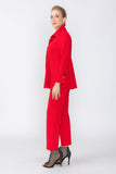 Red Contrast Top Stitch Detail Jacket