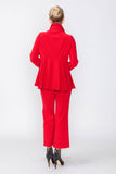 Red Contrast Top Stitch Detail Jacket