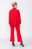 Red Contrast Top Stitch Detail Jacket