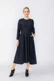 Black Long Sleeve Balloon Dress