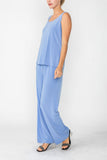 Periwinkle Wide Leg Long Pants & Scoop Neck Tank Top