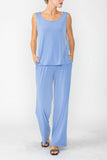 Periwinkle Wide Leg Long Pants & Scoop Neck Tank Top