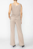 Taupe Wide Leg Long Pants & Scoop Neck Tank Top