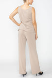 Taupe Wide Leg Long Pants & Scoop Neck Tank Top