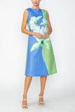Blue Floral Placement Dress