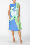 Blue Floral Placement Dress