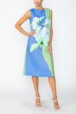 Blue Floral Placement Dress