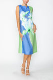 Blue Floral Placement Dress