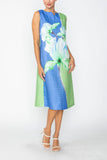 Blue Floral Placement Dress