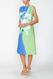 Blue Floral Placement Dress