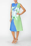 Blue Floral Placement Dress