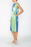 Blue Floral Placement Dress