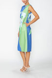 Blue Floral Placement Dress