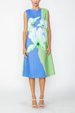 Blue Floral Placement Dress