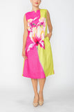Pink Floral Placement Dress