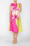Pink Floral Placement Dress