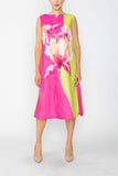 Pink Floral Placement Dress