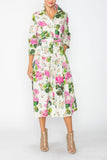 Multi Color Shirt Collar Maxi Dress