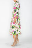 Multi Color Shirt Collar Maxi Dress