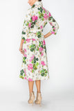 Multi Color Shirt Collar Maxi Dress
