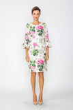 Rose Bubble Sleeve Dress