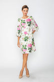 Rose Bubble Sleeve Dress