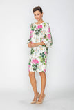 Rose Bubble Sleeve Dress