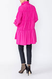 Pink Shirring Blouson Sleeve Shirring Jacket