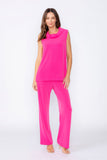 Pink Knit Jersey Drape Neck Swing Top