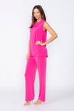 Pink Knit Jersey Drape Neck Swing Top