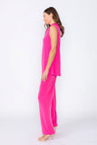 Pink Knit Jersey Drape Neck Swing Top