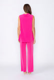 Pink Knit Jersey Drape Neck Swing Top
