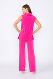 Pink Knit Jersey Drape Neck Swing Top