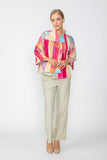 Pink Abstract Printed Collarless One