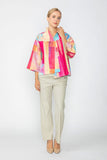 Pink Abstract Printed Collarless One