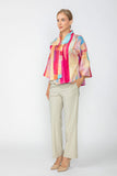 Pink Abstract Printed Collarless One