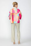 Pink Abstract Printed Collarless One