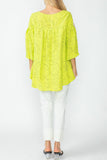 Lime Placket Sleeve Top