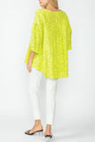 Lime Placket Sleeve Top
