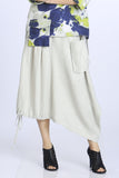 Green Side-Pocket Linen Skirt