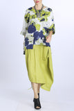 Lime Side-Pocket Linen Skirt