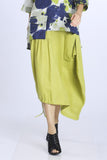 Lime Side-Pocket Linen Skirt
