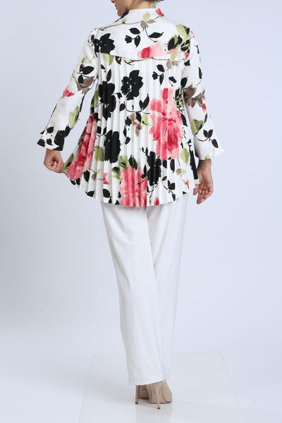 Floral Back Pleats One Button Jacket – IC Collection